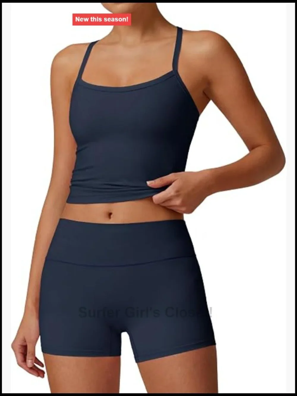 Buttery Soft 2 Piece Workout Set Padded Tank Top and High Waist Biker Shorts